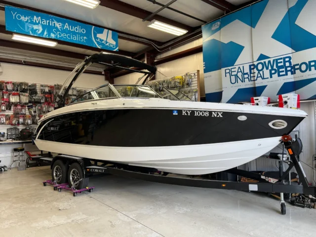 Lake season is just a few weeks away!!! 

If your powersports audio isn't up to the task, let us fix that for you. 

This beautiful Cobalt already had a nice JL Audio system, just needed a few additions.  Swapped out the Rockford Fosgate remote stereo system for a Fusion Hideaway unit and added two full color remotes.  Reworked the existing two JL Audio amps, added a XDM600/1 amp to power the two M6 10" subwoofers and this thing will make waves sitting still. 

Thank you to our wonderful clients for the opportunity to refresh this beauty.